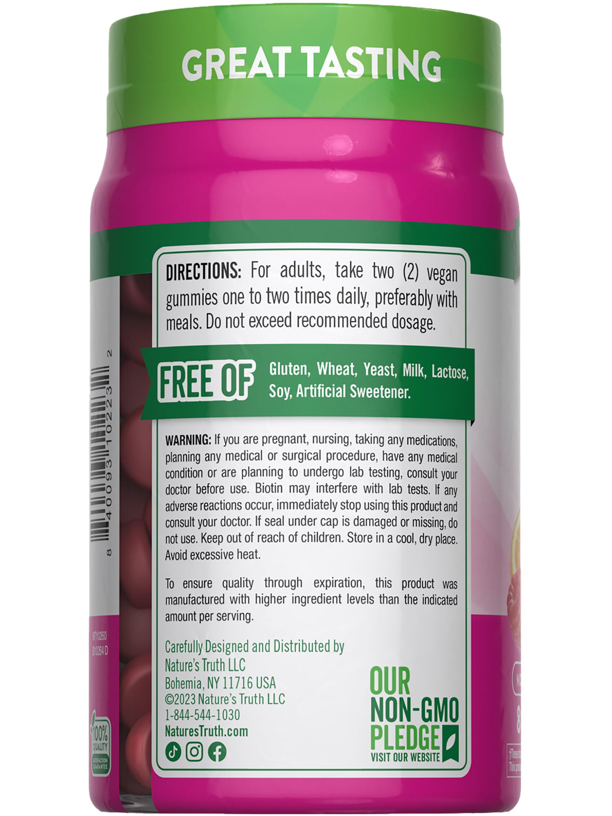 Buy supplements Nature's Truth Hair Skin and Nails Gummies | 80 Count | 2500mcg of Biotin | Vegan, Non-GMO, Gluten Free Supplement - Vitaza UK Supplements UK