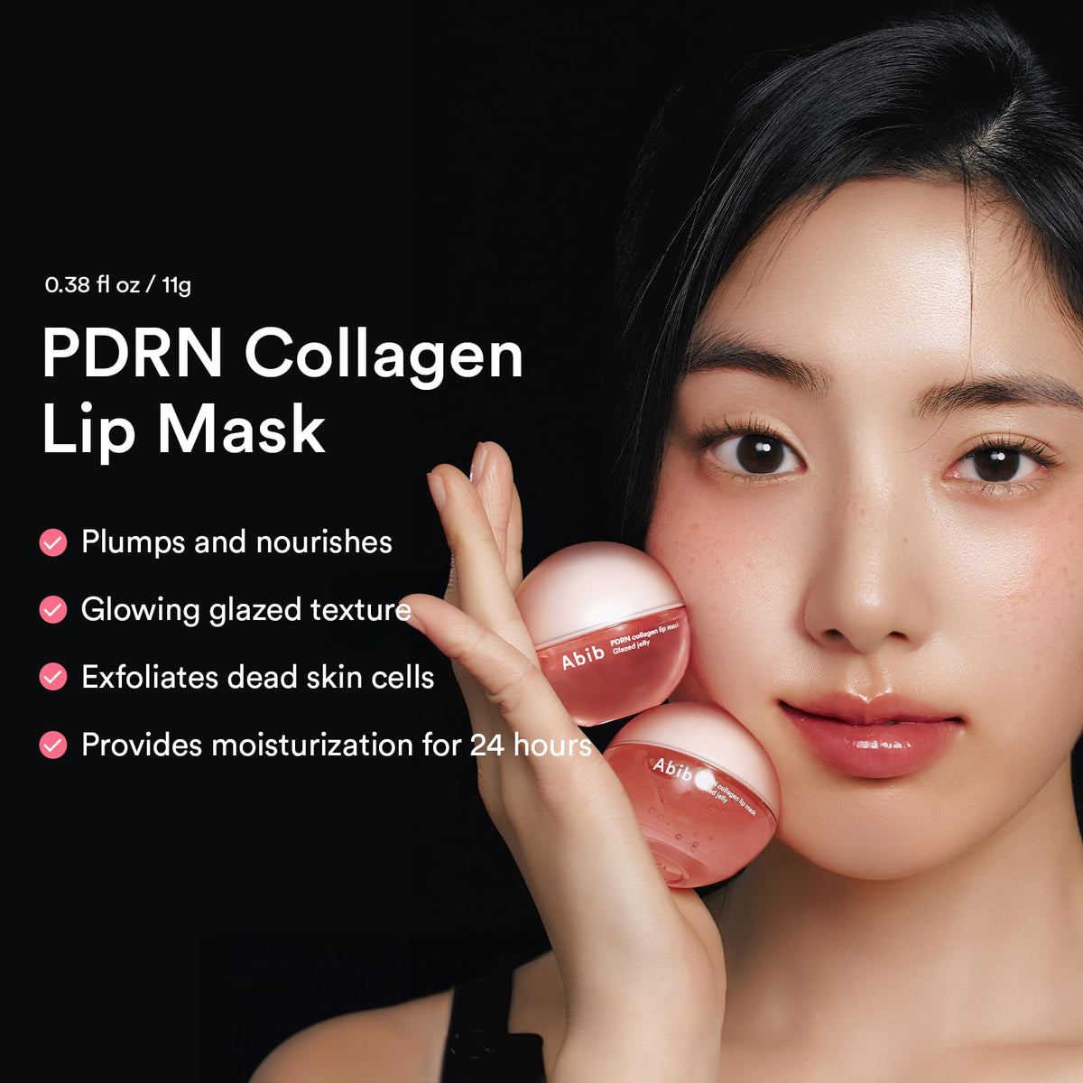 Abib PDRN Collagen Lip Mask Glazed Jelly 0.38 fl oz | Korean Lip Butter Balm Overnight Sleeping Mask Hydrating Care Moisturizer Treatment for Flakey, Dry Lips - Maple Wellness Supplements