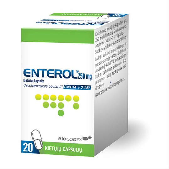 Buy ENTEROL 250 mg hard capsules x20 - treatment of acute diarrhea. - Vitaza UK Supplements UK