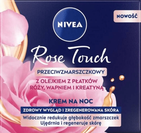 Buy Nivea Rose Touch Anti-Wrinkle Night Cream with Rose Petals Oil Calcium Creatine - Vitaza UK Supplements UK
