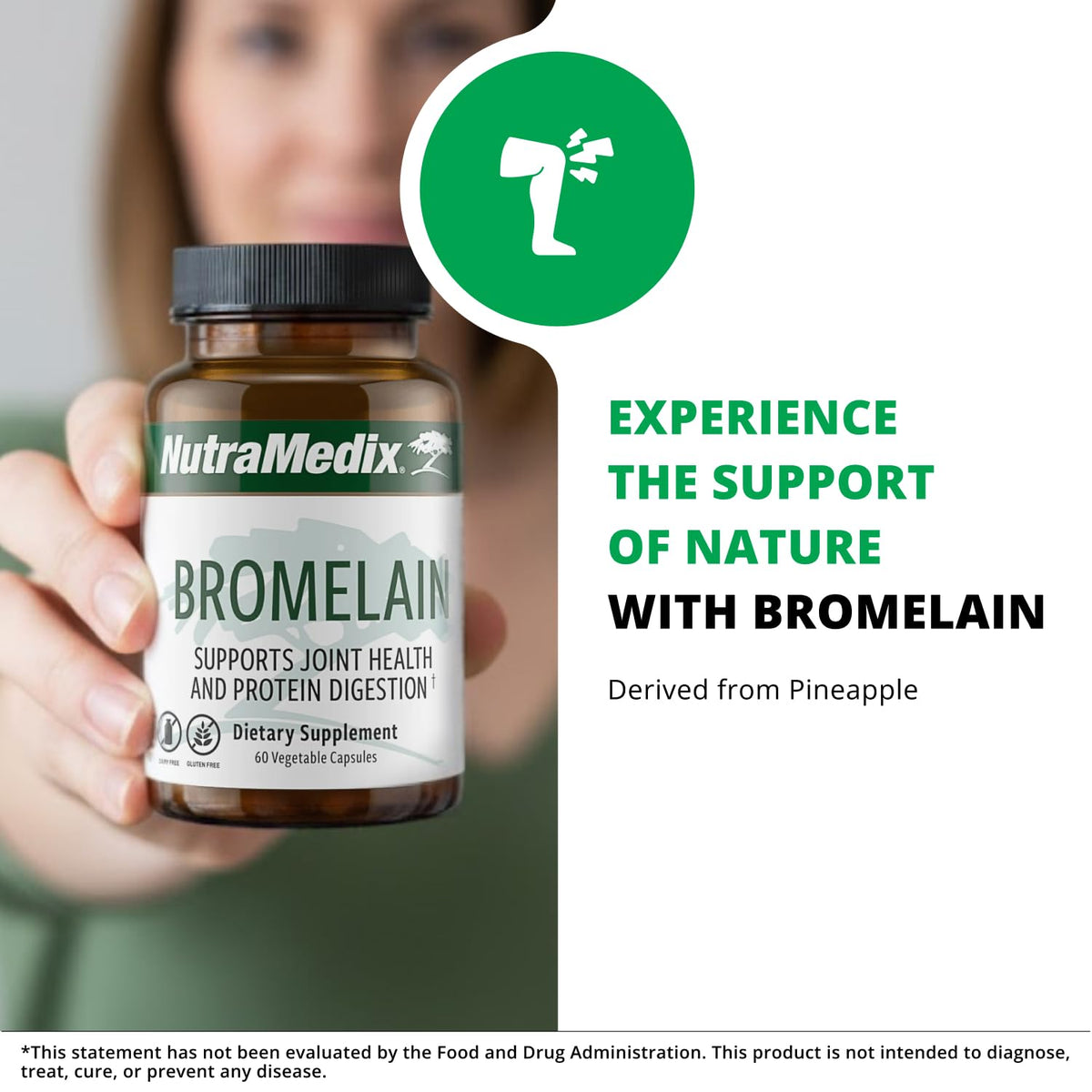 NutraMedix Bromelain Supplements - Proteolytic Enzymes from Pineapple Stems + Bromelain 1,000mg - Designed to Offer Digestion, Exercise and Joint Support - Gluten, Soy and Dairy-Free (60 Capsules) - Maple Wellness Supplements