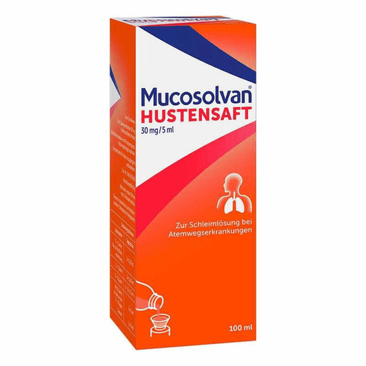 100ml Mucosolvan 30mg/5ml Syrup / Dry Couch / Improves Respiratory Function - Maple Wellness Supplements