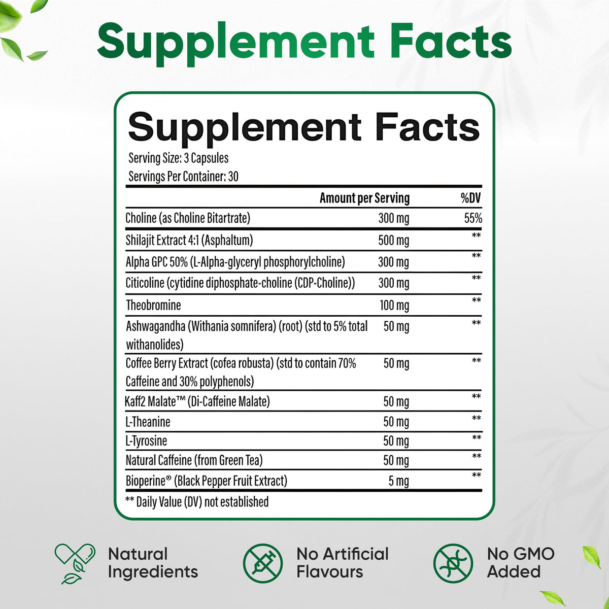12-in-1 Natural Nootropic Brain Supplement for Memory and Focus, Nootropic for Men & Women, Brain Support Pill for Adults, Brain Vitamins - Focus 30 Day Supply - Maple Wellness Supplements