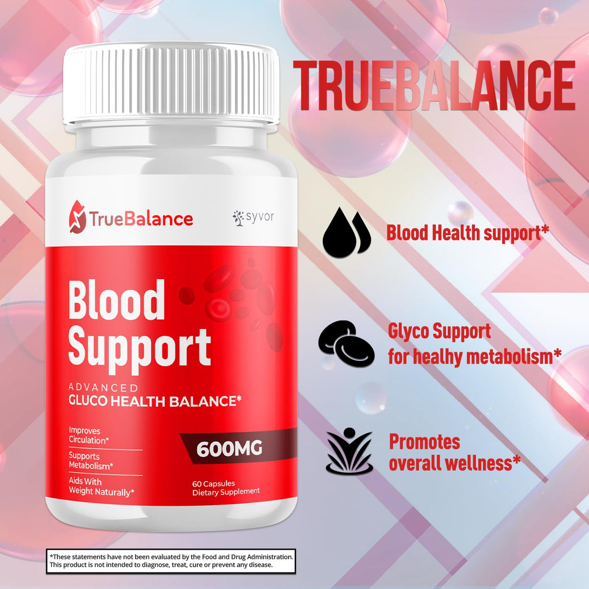 (3 Pack) True Balance Capsules, Official TrueBalance Glycogen Support Pills with All Natural Ingredients, Advanced Formula Support Supplement with Max Strength Vitamins for Women & Men (180 Capsules) - Maple Wellness Supplements