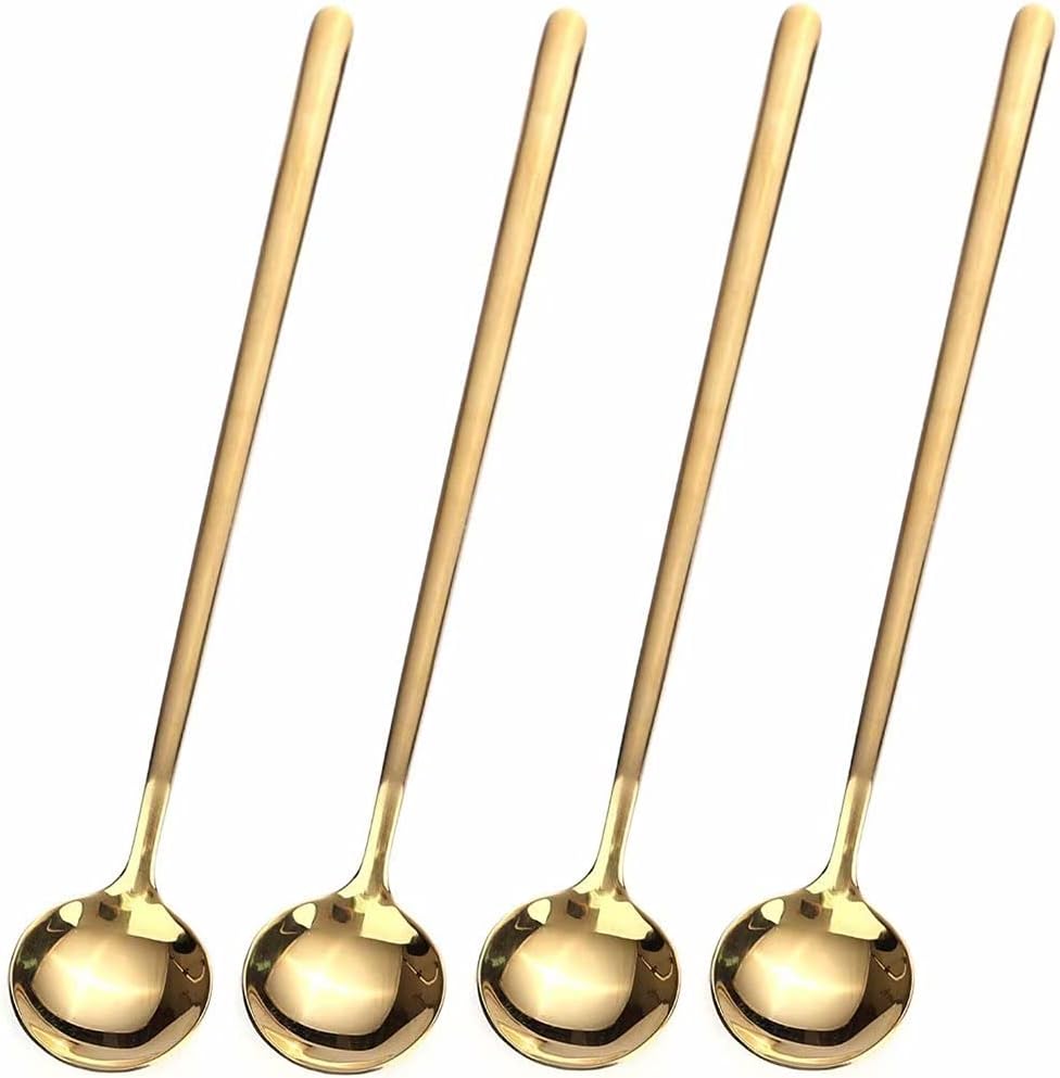 Buy ​4 PCS 6.7 Inches Coffee/ Tea Spoons Long Handle, Gold, Ice Tea, Espresso Stainless - Vitaza UK Supplements UK