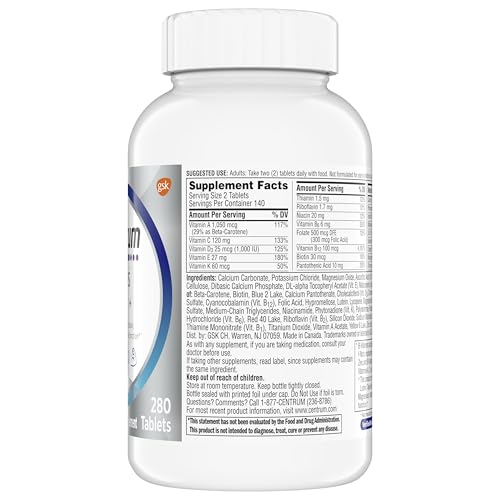 Buy supplements Centrum Minis Silver Multivitamin for Men 50 Plus, Multivitamin/Multimineral Supplement, Vitamin D3, B-Vitamins and Zinc, Non-GMO Ingredients, Supports Memory - Vitaza UK Supplements UK
