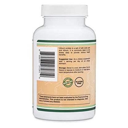 Lithium Orotate 5mg, 210 Capsules (Third Party Tested, Made in The USA