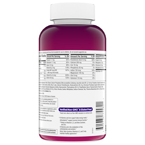 Buy supplements Centrum Multivitamin for Women, Multimineral Supplement with Iron, Vitamin D3, B Vitamins and Antioxidant Vitamins C and E, Gluten Free - Vitaza UK Supplements UK