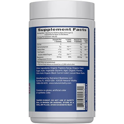 Buy supplements Natural Vitality Calm Magnesium Gummies | 330mg Per Serving | Raspberry Lemon Flavored Supplement | Gluten-Free & Vegan | 240 Count - Vitaza UK Supplements UK