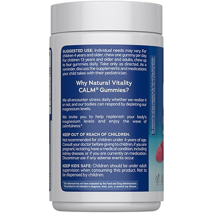 Buy supplements Natural Vitality Calm Magnesium Gummies | 330mg Per Serving | Raspberry Lemon Flavored Supplement | Gluten-Free & Vegan | 240 Count - Vitaza UK Supplements UK