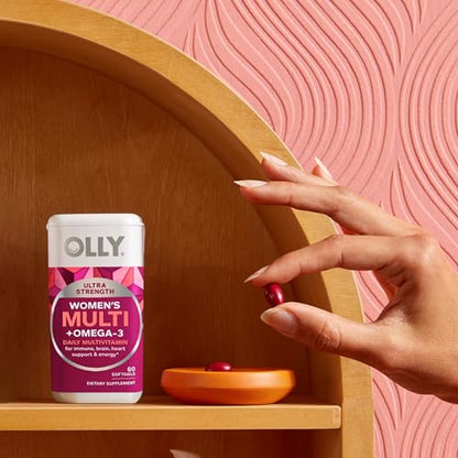 Buy supplements OLLY Ultra Women's Multi Softgels, Overall Health and Immune Support, Omega-3s, Iron, Vitamins A, D, C, E, B12, Daily Multivitamin, 30 Day Supply - 60 Count - Vitaza UK Supplements UK