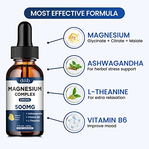 (2 Pack) Magnesium Glycinate, Citrate, Malate Liquid Drops-Triple Magnesium Complex dilibBuy Supplements Australia