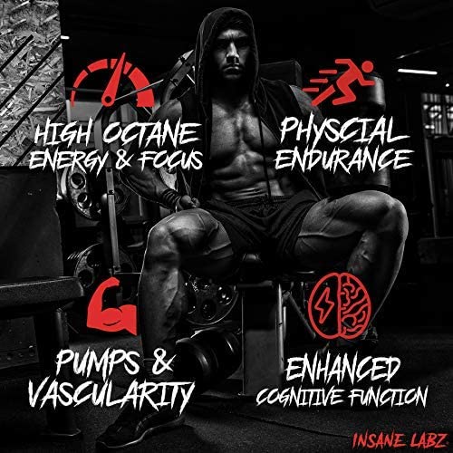 Insane Labz Psychotic Black Edition Mid Stimulant Pre Workout Powder, Energy Focus Insane LabzBuy Supplements Australia