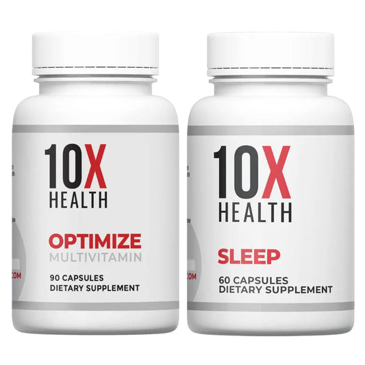 10X Health Optimize (Daily) & Sleep (PM) Bundle - Methylated Multivitamin Capsules + Magnesium, L Theanine & Melatonin 10X Health SystemBuy Supplements Australia