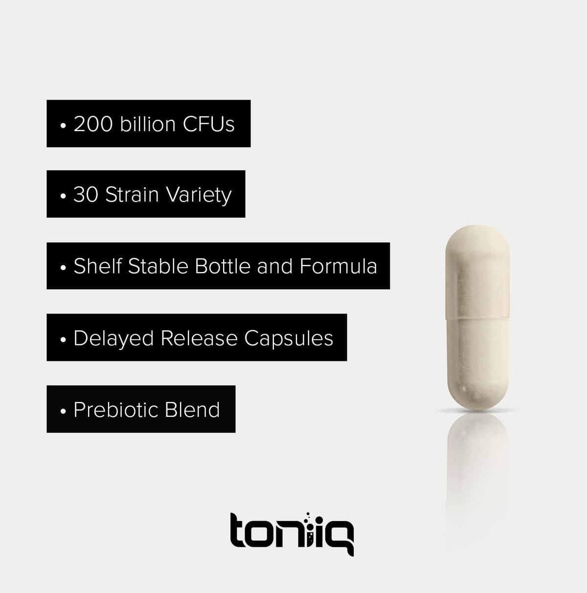 Buy supplements Toniiq 200 Billion CFU Probiotic Supplement 30 Verified Third-Party Tested Strains - Fully Shelf-Stable Probiotics Formula - Vitaza UK Supplements UK