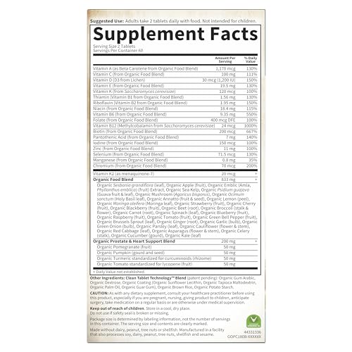 Buy supplements Garden of Life Organics Men's 40+ Multivitamin with Prostate Support, B12 & Vitamins – Vegan Daily Whole Food Multivitamin - Vitaza UK Supplements UK
