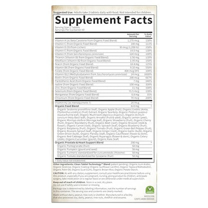 Buy supplements Garden of Life Organics Men's 40+ Multivitamin with Prostate Support, B12 & Vitamins – Vegan Daily Whole Food Multivitamin - Vitaza UK Supplements UK