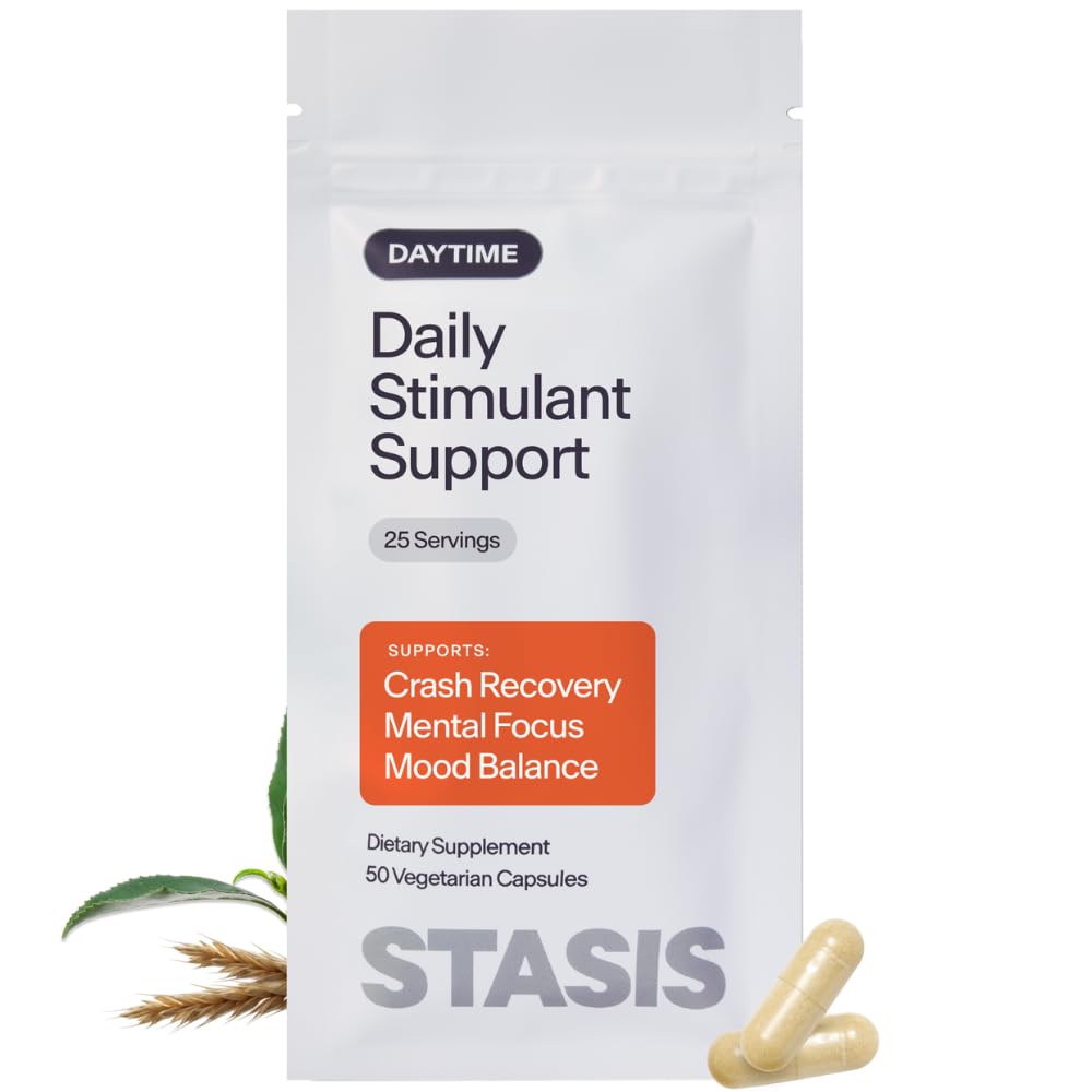 Buy supplements Stasis Daytime Energy & Focus Supplement for Men & Women with Vitamin D3, L Theanine, Ashwagandha & CoQ10, Cognitive Support Capsules for Morning Routines, Vegan, Vitaza UK Supplements UK