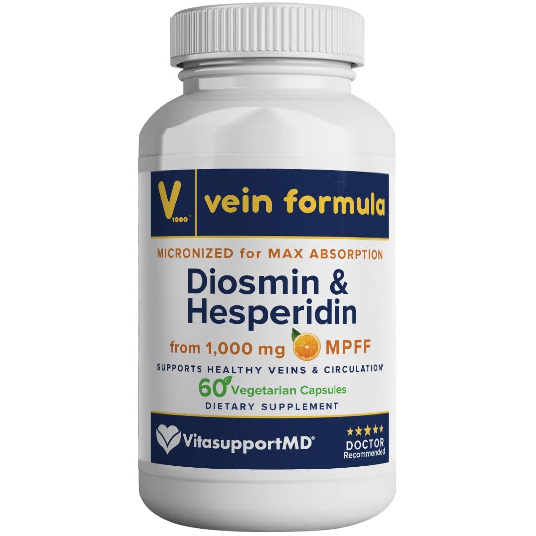 Buy supplements Vein Formula Diosmin Hesperidin 1000mg, Micronized Bioflavonoids Blend for Blood Circulation, Vein Support MPFF Supplement - Vitaza UK Supplements UK