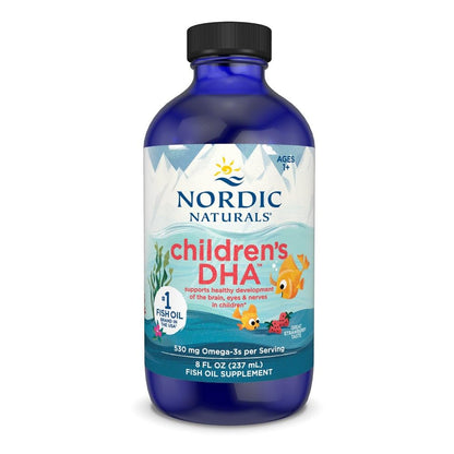 Buy supplements Nordic Naturals Children’s DHA, Strawberry - 8 oz for Kids - 530 mg Omega-3 with EPA & DHA - Brain Development & Function - Vitaza UK Supplements UK