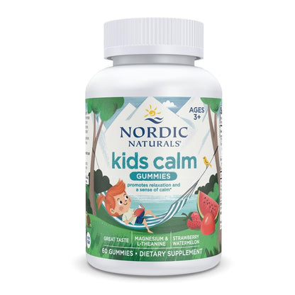 Buy supplements Nordic Naturals Kids Calm Gummies - Strawberry Watermelon - 60 Gummies - Magnesium L-Theanine Supplement - Calming for Kids - Vitaza UK Supplements UK