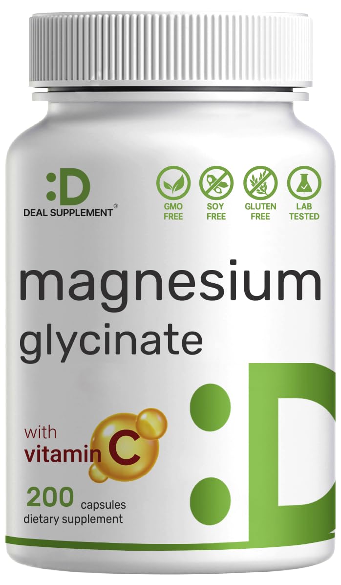 Buy supplements Magnesium Glycinate 500mg Per Capsule (1000mg Per Serving) Plus Vitamin C, 240 Capsules – 100% Chelated for Easy Absorption - Vitaza UK Supplements UK