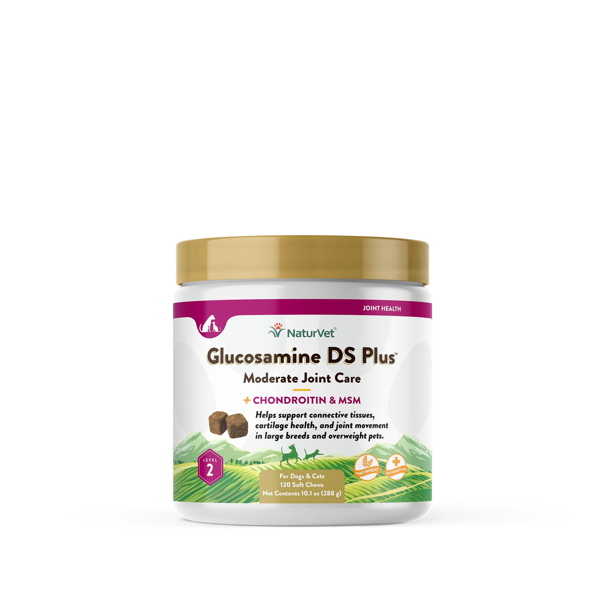 NaturVet – Glucosamine DS Plus - Level 2 Moderate Care – Supports Healthy Hip & Joint Function – Enhanced with Glucosamine, MSM & Chondroitin – for Dogs & Cats–120 Soft Chews NaturVetBuy Supplements Australia