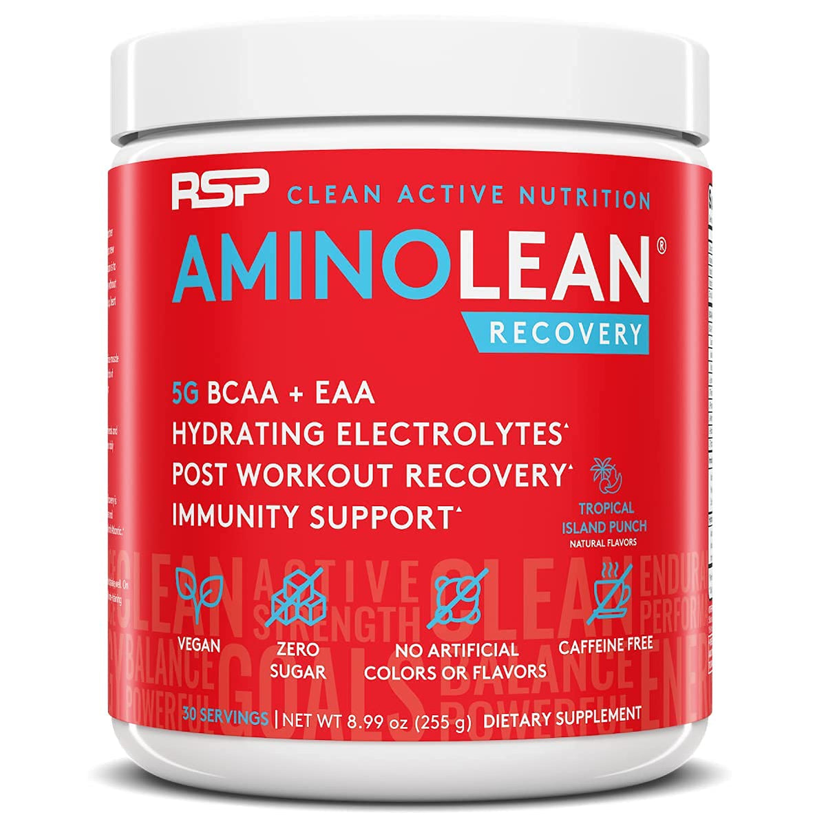 RSP NUTRITION AminoLean Pre Workout Energy (Watermelon 30 Servings) with AminoLean Recovery Post Workout Boost (Tropical Island Punch 30 Servings)