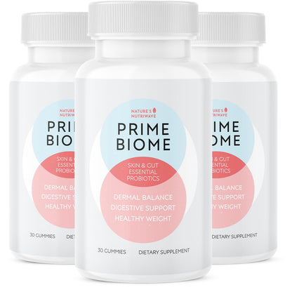 Buy supplements Nature’s NutriWave PrimeBiome Probiotic Gummies – Plant-Based Blend with Inulin, Lion’s Mane, Ginger & More– Non-GMO, No Stimulants, Vitaza UK Supplements UK