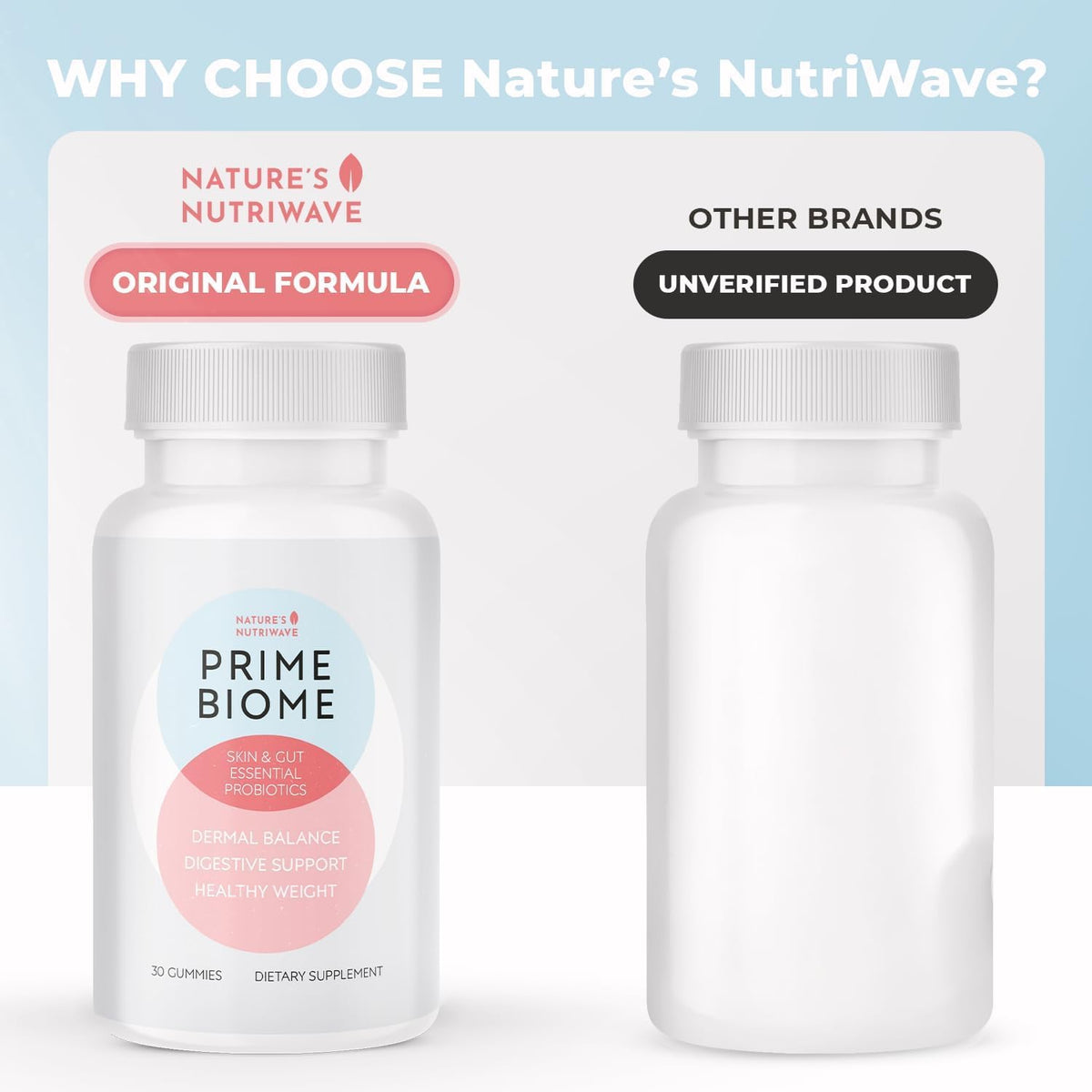 Buy supplements Nature’s NutriWave PrimeBiome Probiotic Gummies – Plant-Based Blend with Inulin, Lion’s Mane, Ginger & More– Non-GMO, No Stimulants, GMP Certified - Vitaza UK Supplements UK