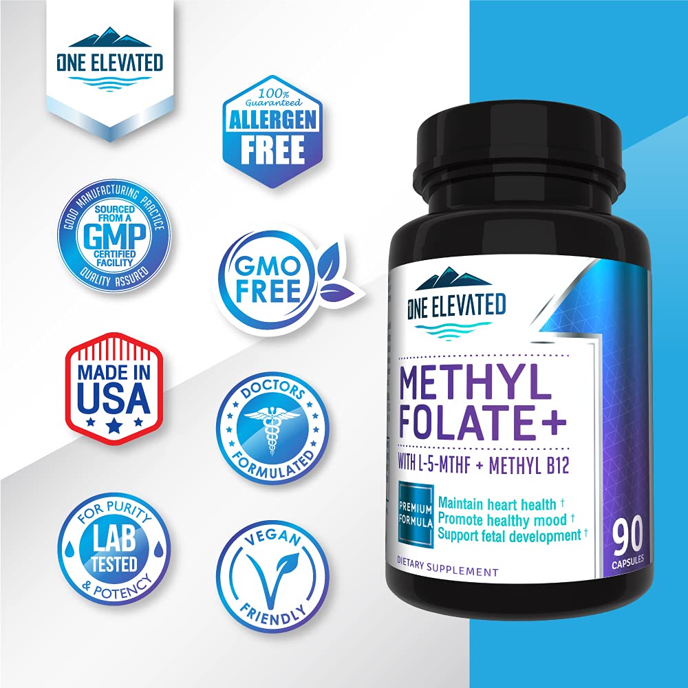 Buy supplements Double Strength & Most Bioactive Methyl Folate! Uniquely Formulated with Highest Pharmaceutical Grade Methylcobalamin (B12), Niacin, B1, B2 B6. - Vitaza UK Supplements UK