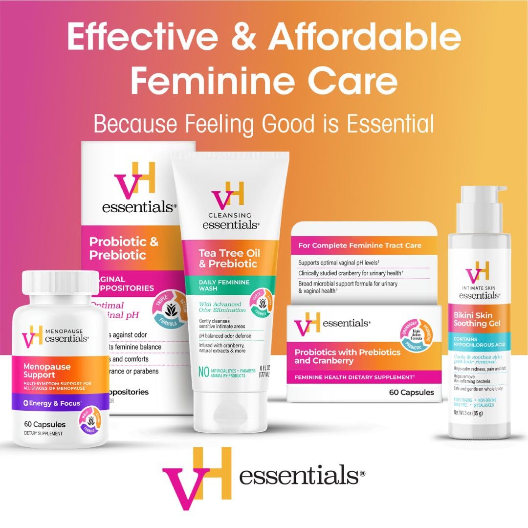Buy supplements vH essentials Probiotics with Prebiotics and Cranberry Feminine Health Supplement - 60 Capsules - Vitaza UK Supplements UK