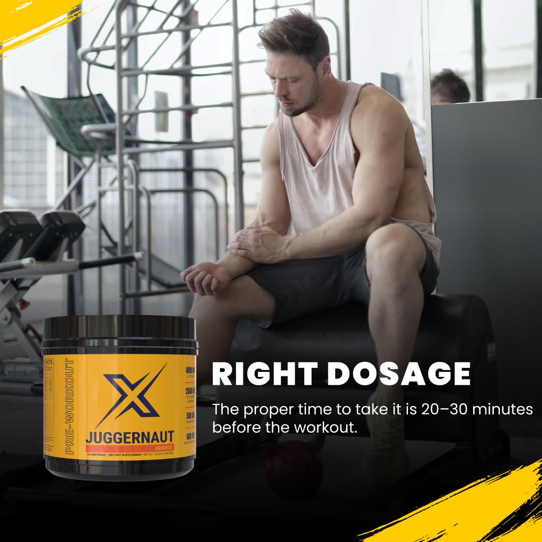 Juggernaut X Pre-Workout Supplement (Watermelon) - Boosts Strength, Endurance, Focus & Energy - L-Citrulline, Beta-Alanine, Creatine, Enhanced with VasoDrive for Blood Pressure Support - 30 Servings