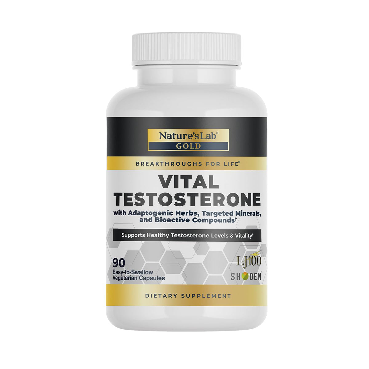 Nature's Lab Gold Vital Testosterone with Adaptogenic Herbs, Targeted Minerals and Bioactive Compounds* - Supports Healthy Testosterone Levels & Vitality* - 90 Capsules (30 Day Supply) Nature's LabBuy Supplements Australia