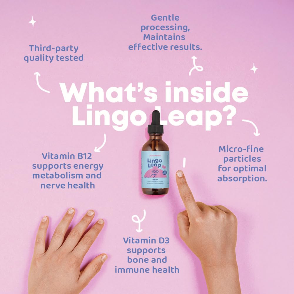 Buy supplements JoySpring LingoLeap – Liquid Kids Formula with Zeolite Clinoptilolite, Methylated B12 & Vitamin D3 | Gentle Daily Support for Kids’ Wellness - Vitaza UK Supplements UK