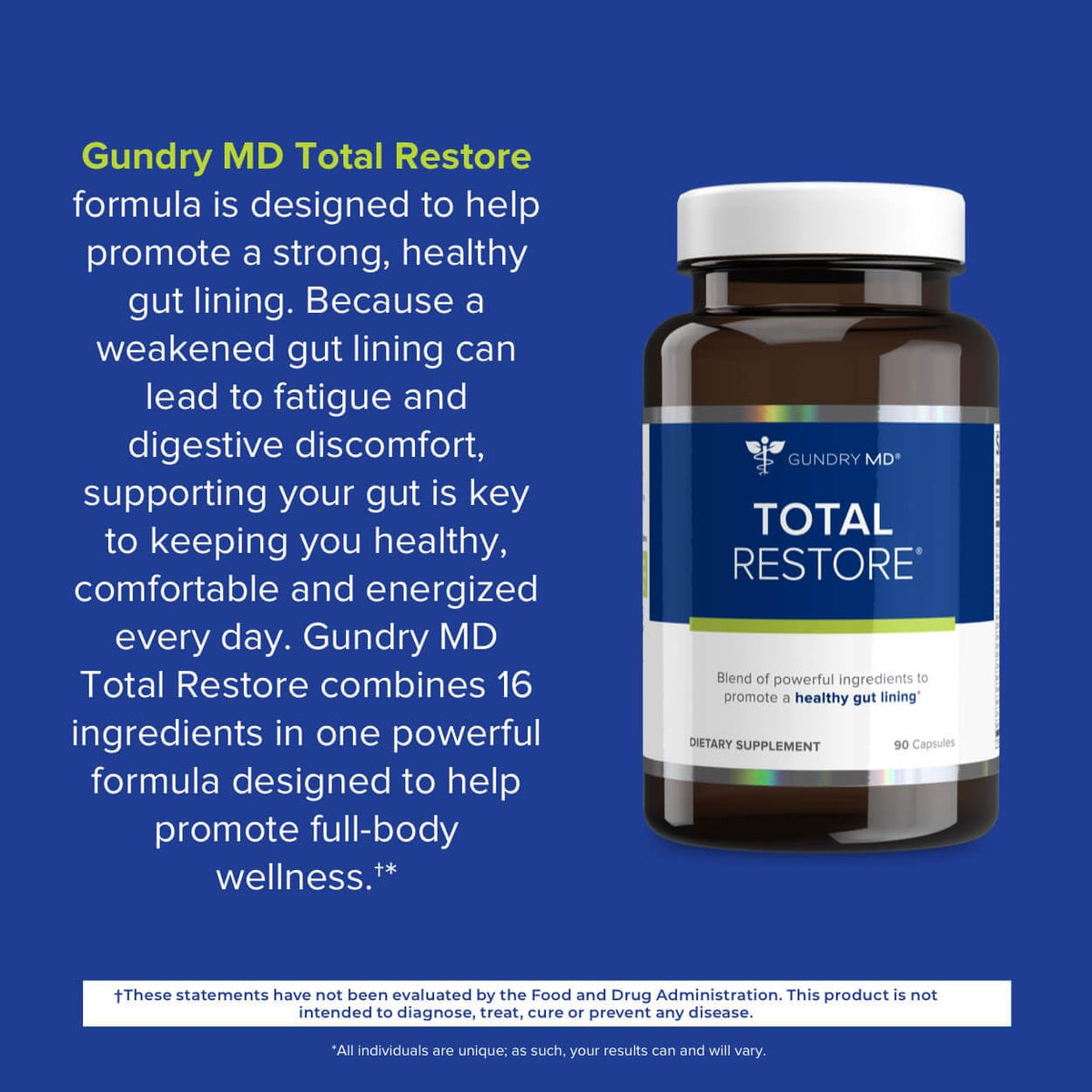 Gundry MD® Total Restore® Gut Health and Gut Lining Support Supplement - (90 Capsules) Gundry MDBuy Supplements Australia
