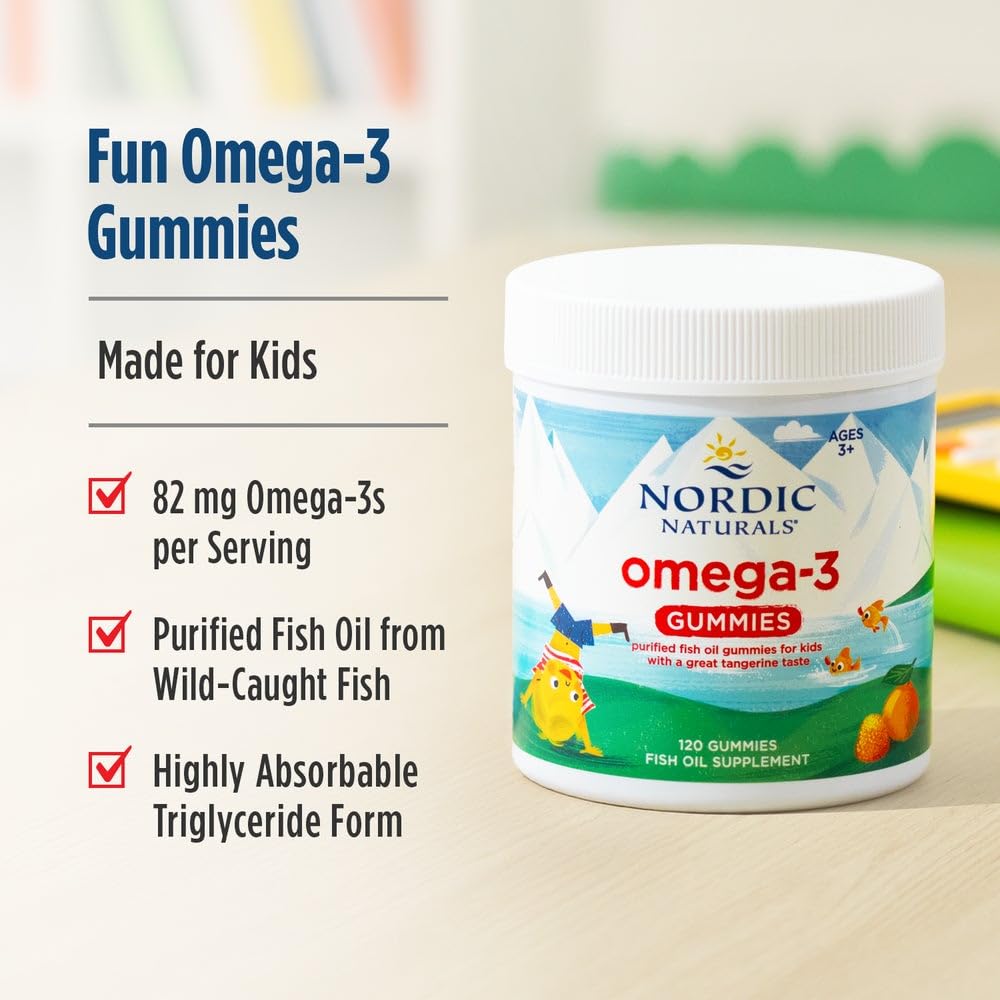 Buy supplements Nordic Naturals Nordic Omega-3 Gummies, Tangerine - 120 Gummies - 82 mg Total Omega-3s with EPA & DHA - Vitaza UK Supplements UK