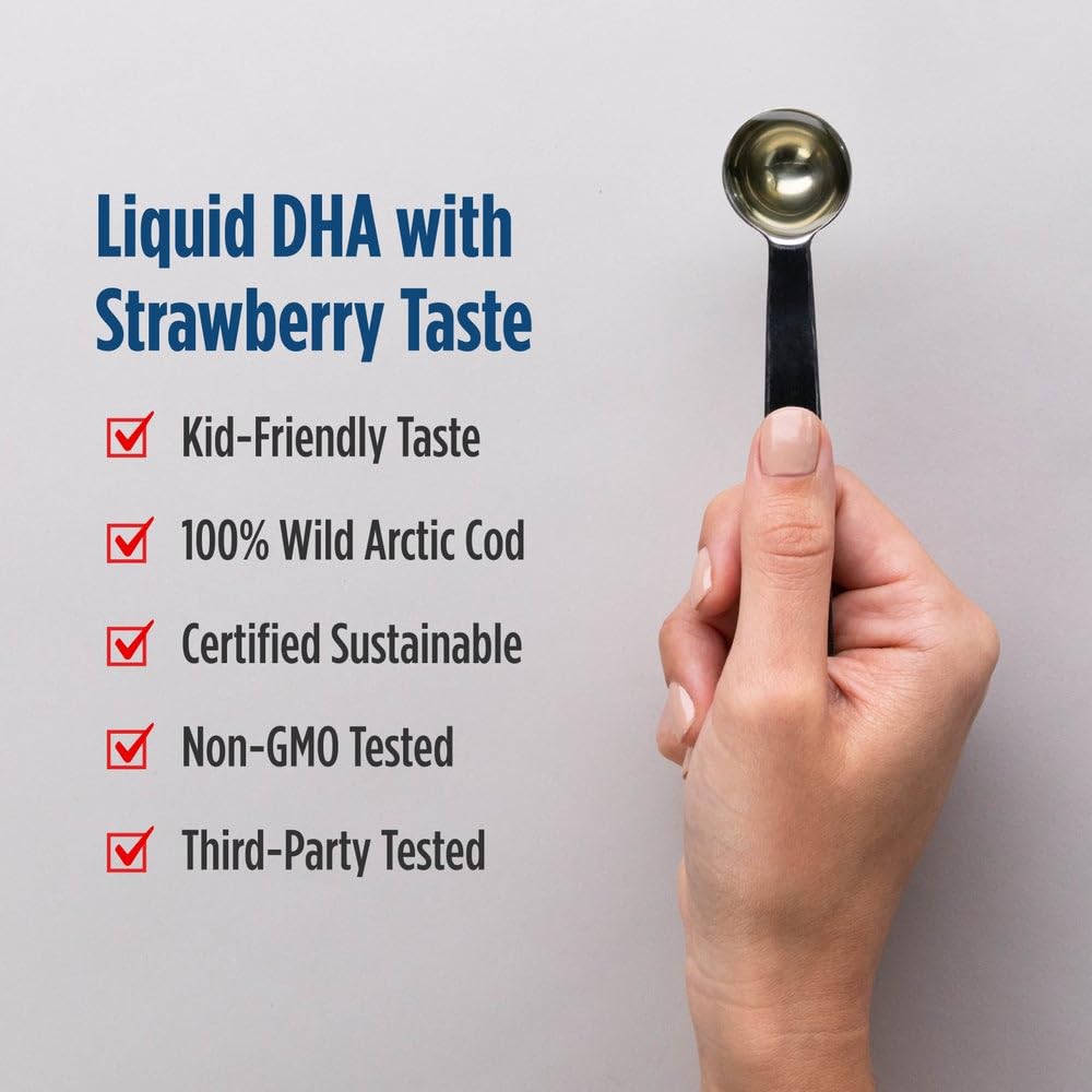 Buy supplements Nordic Naturals Children’s DHA, Strawberry - 8 oz for Kids - 530 mg Omega-3 with EPA & DHA - Brain Development & Function - Vitaza UK Supplements UK
