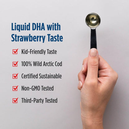 Buy supplements Nordic Naturals Children’s DHA, Strawberry - 8 oz for Kids - 530 mg Omega-3 with EPA & DHA - Brain Development & Function - Vitaza UK Supplements UK