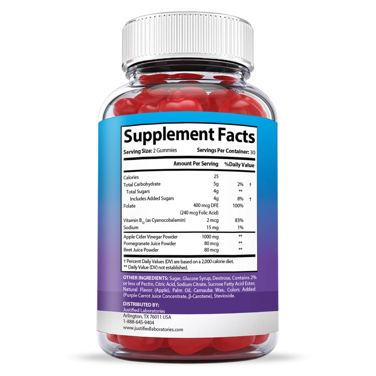 Justified Laboratories (2 Pack) Keto Blast Gummies 1000MG ACV with Pomegranate Juice Justified LaboratoriesBuy Supplements Australia