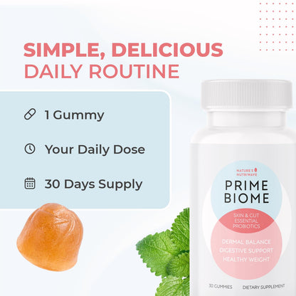 Buy supplements Nature’s NutriWave PrimeBiome Probiotic Gummies – Plant-Based Blend with Inulin, Lion’s Mane, Ginger & More– Non-GMO, No Stimulants, GMP Certified - Vitaza UK Supplements UK