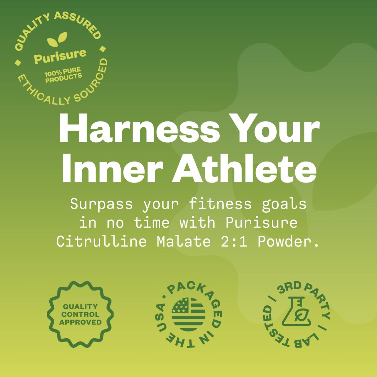 Purisure L-Ctrulline Powder 250g, Premium Citrulline 2:1 Malate Supplement for Strength Performance and Energy, Pre-Workout Citrulline Malate Powder - Enhance Muscle Pumps and Recovery - 83 Servings