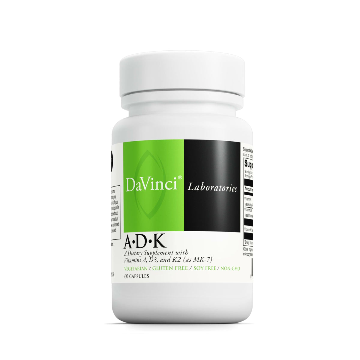 Buy supplements DAVINCI Labs ADK - Helps Support Bone, Heart & Immune Health - Dietary Supplement with Vitamins A, D3 & K2 (as MK-7) - Vegetarian - Vitaza UK Supplements UK