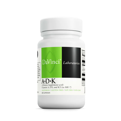 Buy supplements DAVINCI Labs ADK - Helps Support Bone, Heart & Immune Health - Dietary Supplement with Vitamins A, D3 & K2 (as MK-7) - Vegetarian - Vitaza UK Supplements UK