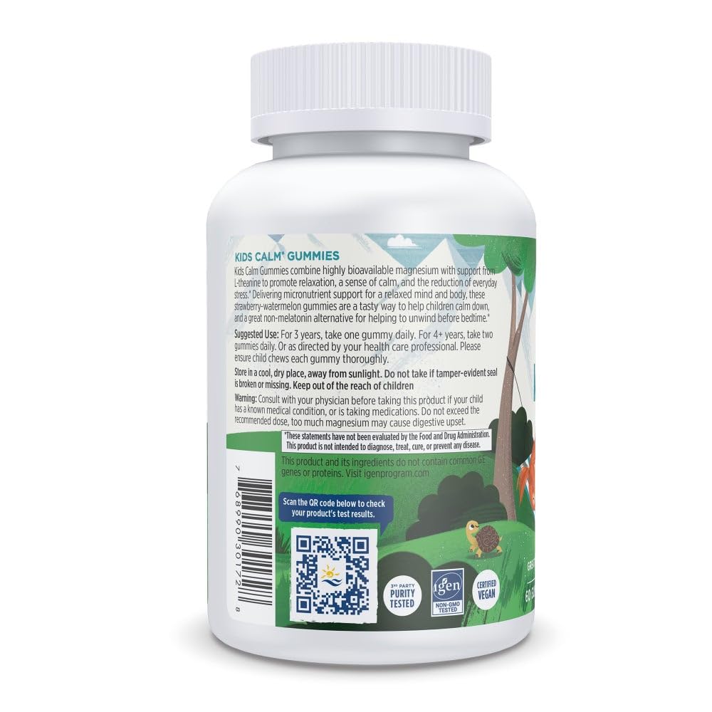 Buy supplements Nordic Naturals Kids Calm Gummies - Strawberry Watermelon - 60 Gummies - Magnesium L-Theanine Supplement - Calming for Kids - Vitaza UK Supplements UK