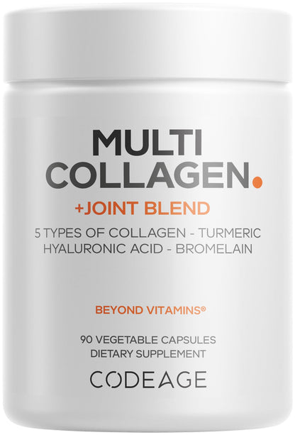 Buy supplements Codeage Multi Collagen Protein + Joint Blend Supplement, Hyaluronic Acid, Bromelain, Turmeric, Ginger, Boswellia, Astaxanthin - Hydrolyzed Bovine Collagen - Vitaza UK Supplements UK