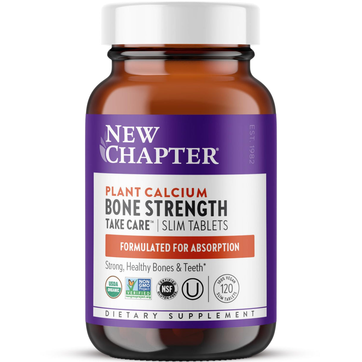 Buy supplements New Chapter Calcium Supplement - Bone Strength Plant-Based USDA Organic Calcium with Magnesium, Vitamin D3+K2, for Bone Health & Joint Mobility, Heart Support - Vitaza UK Supplements UK