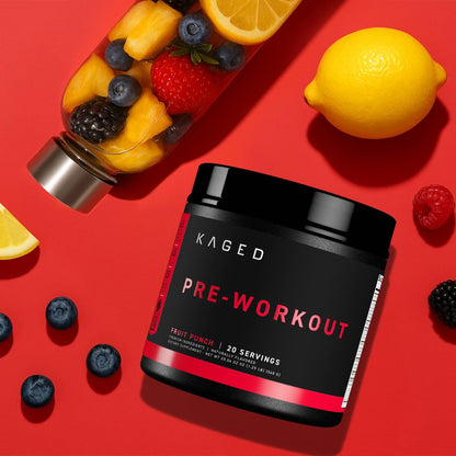 Buy supplements Kaged Stimulant Free Pre Workout Powder | Fruit Punch | Pre-Kaged | Formulated with Creatine, Beta Alanine | No Jitters | 20 Servings - Vitaza UK Supplements UK