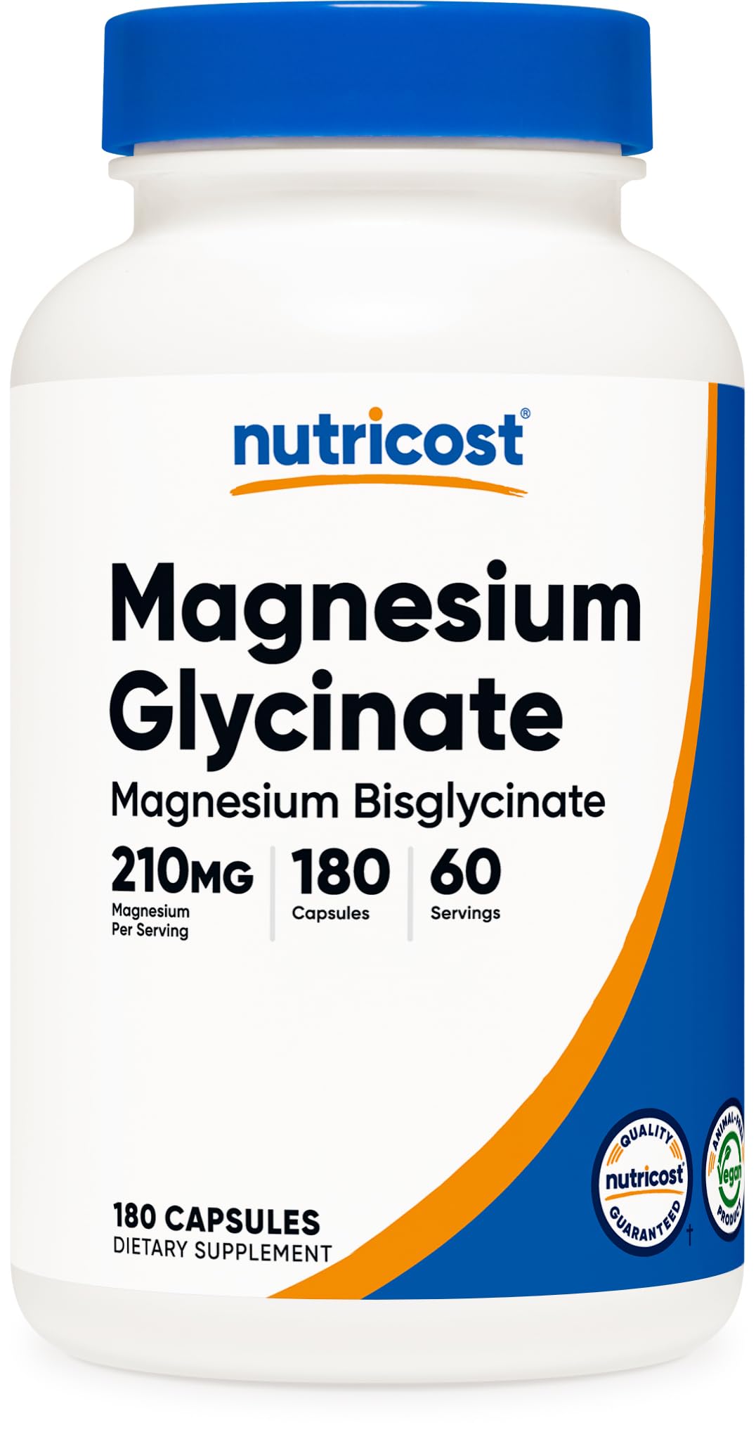 Buy supplements Nutricost Magnesium Glycinate Capsules (180 Capsules, 210 mg Per Serving) - Magnesium Glycinate Supplement for Gentle Absorption - Vitaza UK Supplements UK
