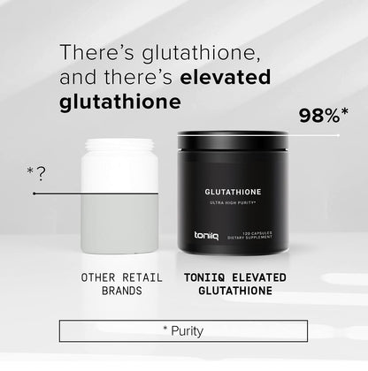 Buy supplements Toniiq Ultra High Strength Glutathione Capsules - 1000mg Concentrated Formula - 98%+ Highly Purified and Bioavailable - Non-GMO Fermentation - Vitaza UK Supplements UK